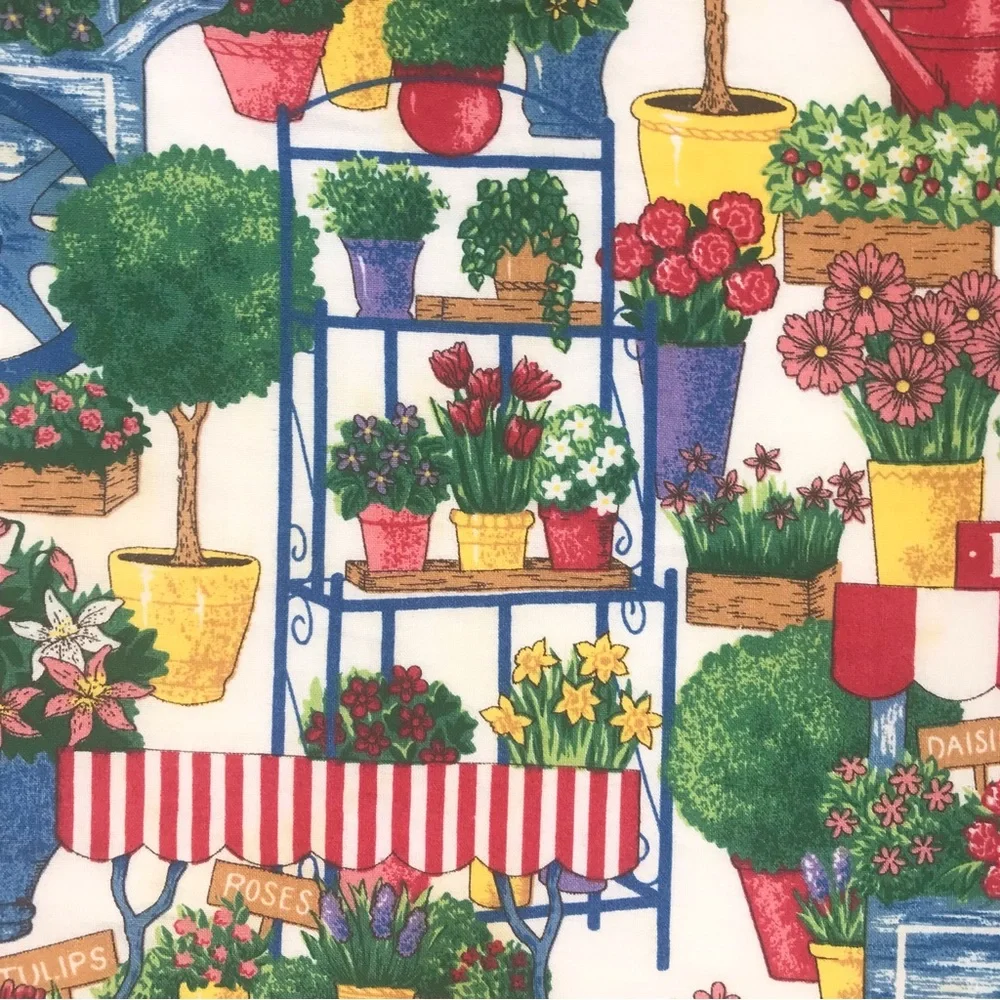 4 Vintage Colorful French Flowers Cart Cloth Placemats Farmhouse Provence FLAWS